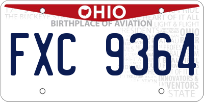 OH license plate FXC9364