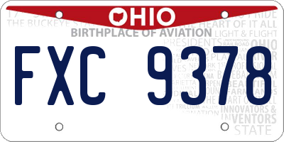 OH license plate FXC9378