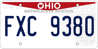 OH license plate FXC9380