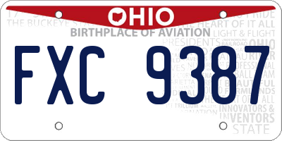 OH license plate FXC9387