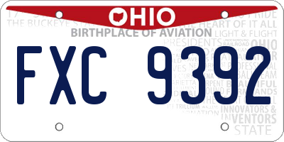OH license plate FXC9392