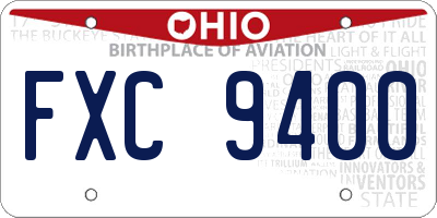 OH license plate FXC9400