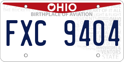 OH license plate FXC9404