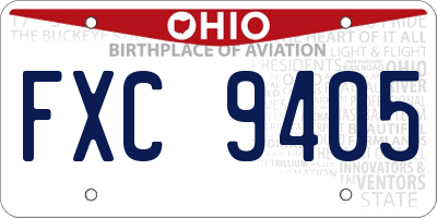 OH license plate FXC9405