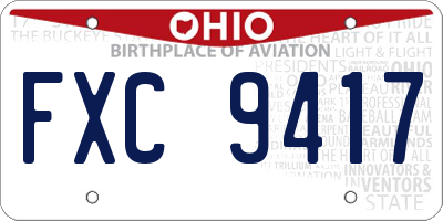 OH license plate FXC9417