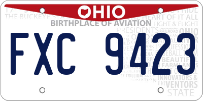 OH license plate FXC9423