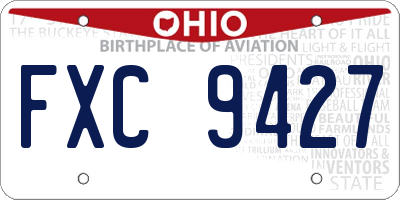 OH license plate FXC9427