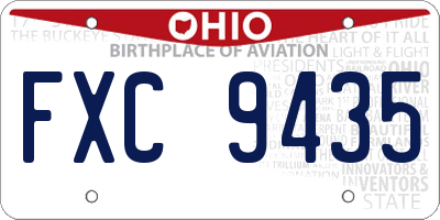 OH license plate FXC9435
