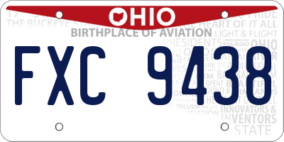 OH license plate FXC9438