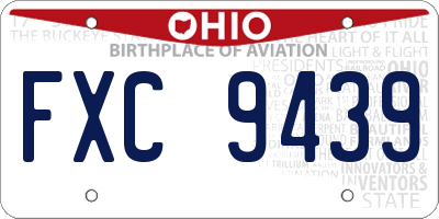 OH license plate FXC9439