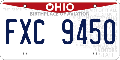 OH license plate FXC9450