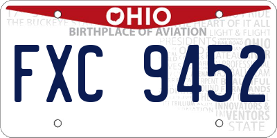 OH license plate FXC9452