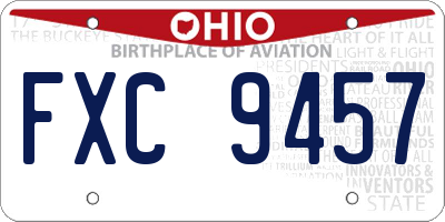 OH license plate FXC9457