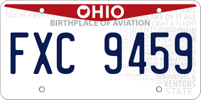 OH license plate FXC9459