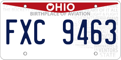 OH license plate FXC9463