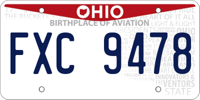 OH license plate FXC9478