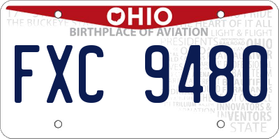 OH license plate FXC9480