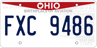 OH license plate FXC9486