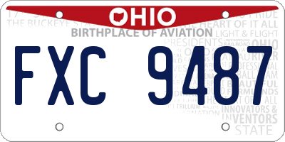 OH license plate FXC9487