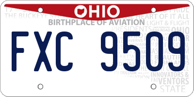 OH license plate FXC9509