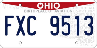 OH license plate FXC9513