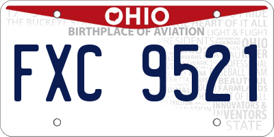OH license plate FXC9521