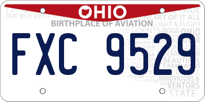 OH license plate FXC9529