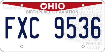 OH license plate FXC9536