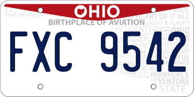 OH license plate FXC9542