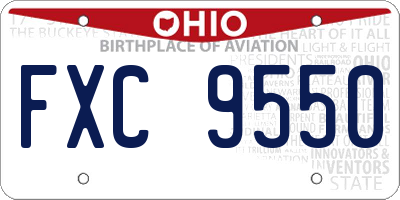 OH license plate FXC9550