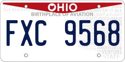OH license plate FXC9568