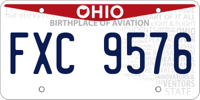 OH license plate FXC9576