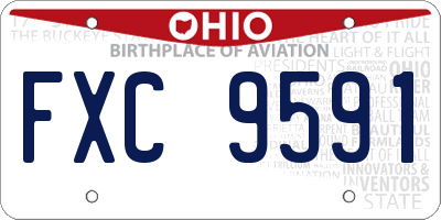 OH license plate FXC9591