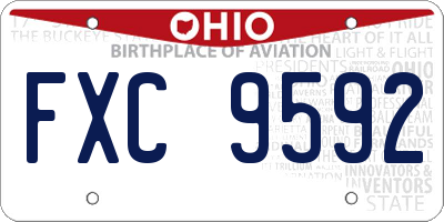OH license plate FXC9592