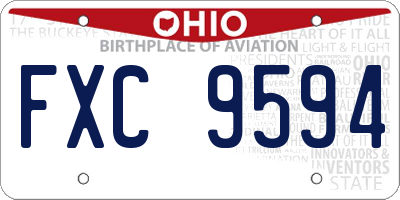 OH license plate FXC9594