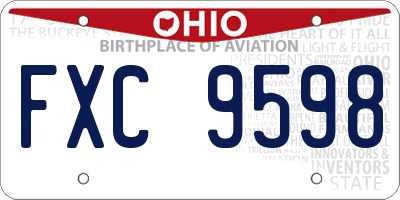 OH license plate FXC9598