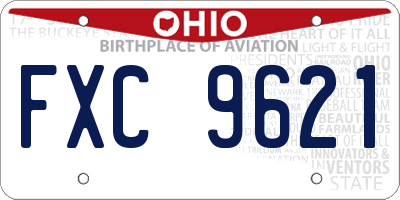 OH license plate FXC9621