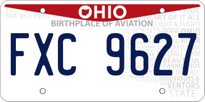 OH license plate FXC9627