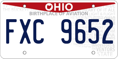 OH license plate FXC9652