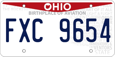 OH license plate FXC9654