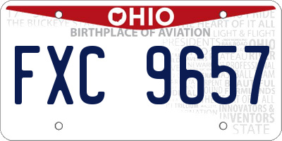 OH license plate FXC9657