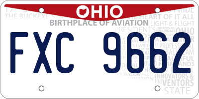 OH license plate FXC9662