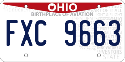 OH license plate FXC9663