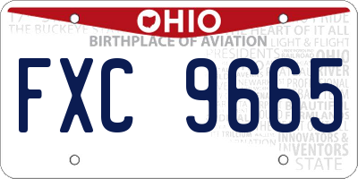 OH license plate FXC9665