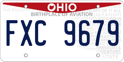 OH license plate FXC9679