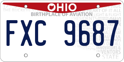 OH license plate FXC9687