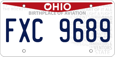 OH license plate FXC9689
