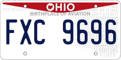 OH license plate FXC9696