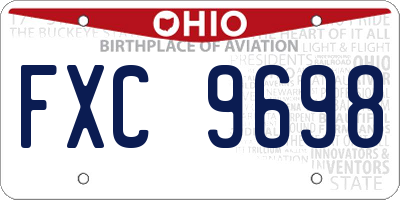 OH license plate FXC9698