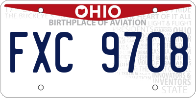 OH license plate FXC9708